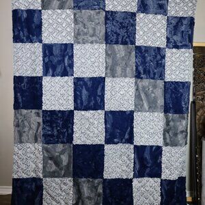 NWT Sew Sweet Minky Designs - unique patchwork adult minky blanket!